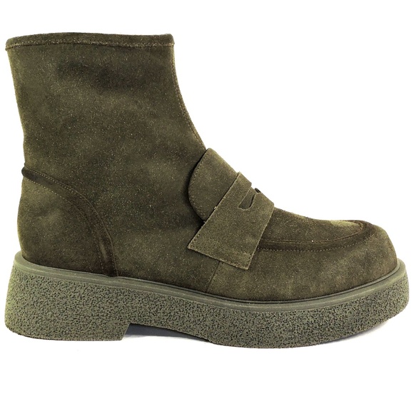 LORIBLU 🇮🇹 WOMEN'S GRIN SUEDE COMFORT LAMB FUR WINTER ANKLE BOOTIES - Picture 4 of 7